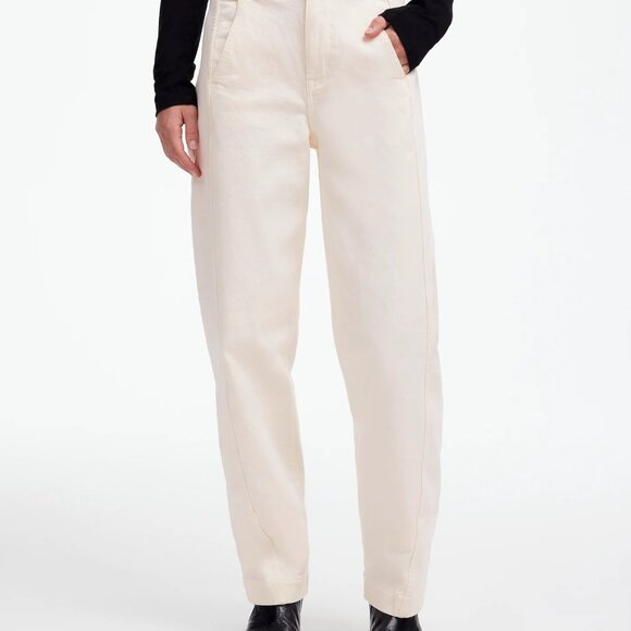 Madewell Tapered Denim Trousers in Vintage Ivory size 33 NWT NS363 - Picture 1 of 9